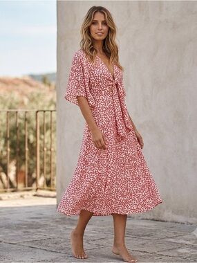 Shareen Collections Australia Flowy Floral Summer-Fall Midi Dress US 4